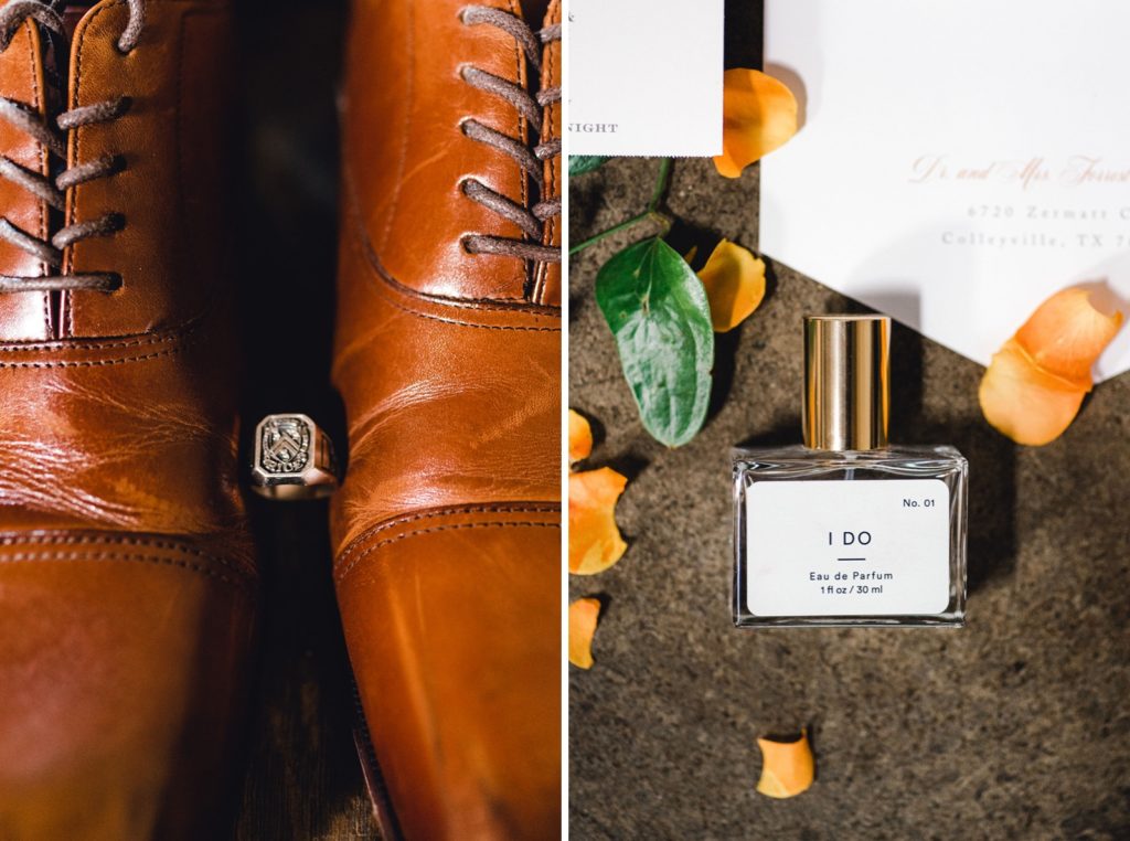 wedding details- perfume, shoes, rings